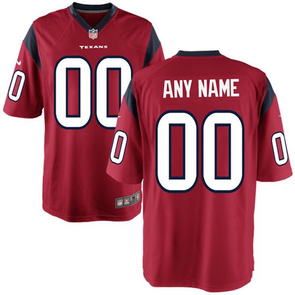 Men Houston Texans Nike Red Custom Alternate Game NFL Jersey->->Custom Jersey